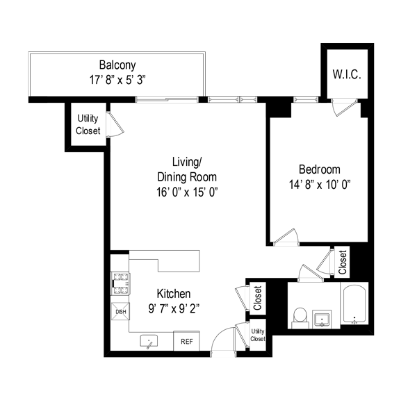1 Bedroom, 1 Bath